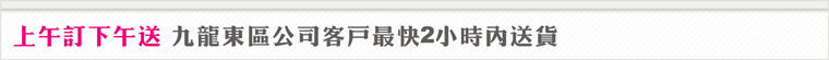 上午訂下午送 九龍東區公司客戶最快2小時內送貨